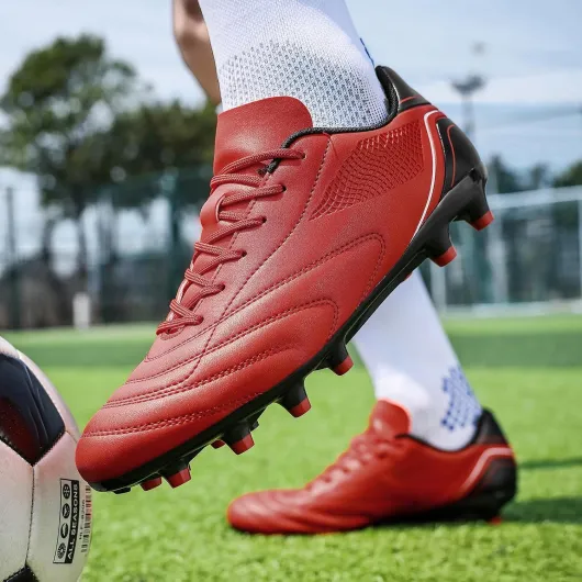 HaloTeam Chaussures de Football Homme Spike Crampons Profession Athlétisme Entrainement Chaussures de Sport 39 EU-45 EU 39 EU Rouge