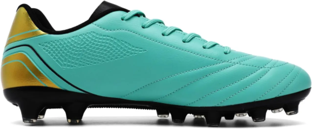 HaloTeam Chaussures de Football Homme Spike Crampons Profession Athlétisme Entrainement Chaussures de Sport 39 EU-45 EU 45 EU Cyan Doré