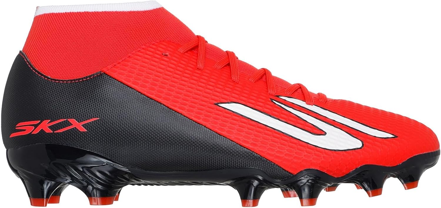 Homme SKX 2 Academy Chaussures de Football Terrain Ferme High 38.5 EU Bordure Noire Synthétique Rouge