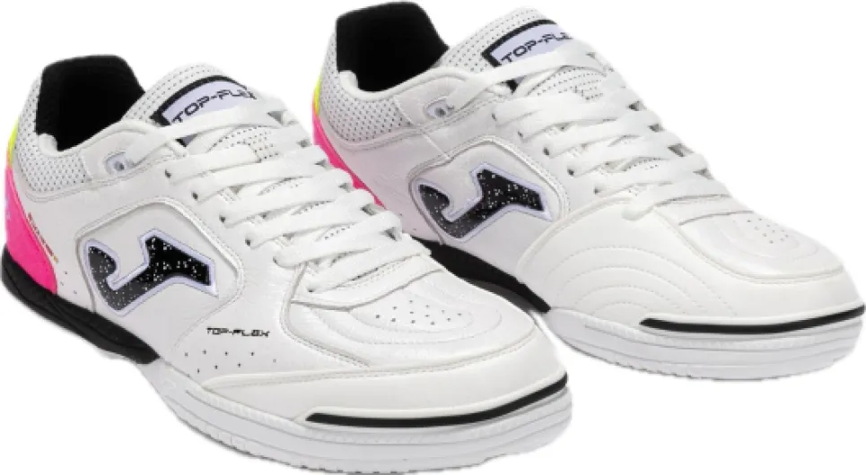 Joma Top Flex 2532 - TOPW2532IN - Chaussures de Football 5 Top Flex 25 Indoor Blanc Noir Fuxia 42 EU Blanc