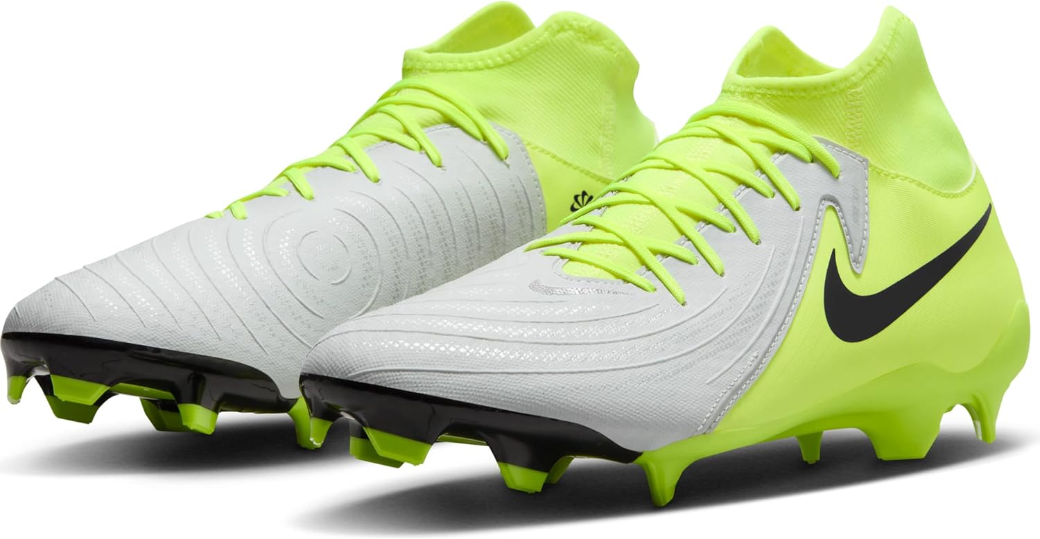 Nike Phantom Luna II Academy FG/MG Football Soccer ShoeHomme 43 EU Metallic Silver Black Volt