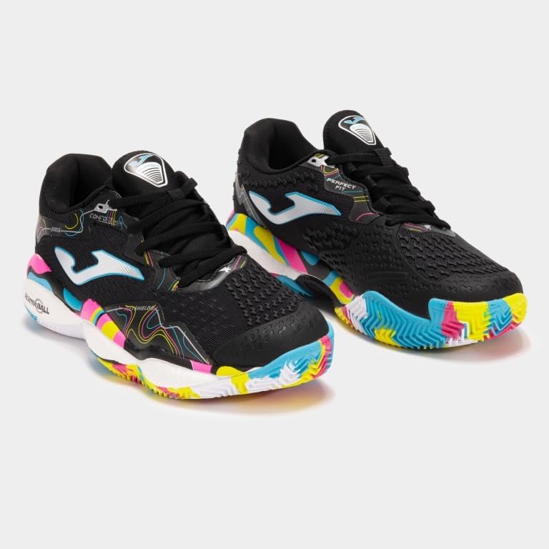 Joma Smash Chaussures de padel 37-47 Semelle réactive Ball qui absorbe les chocs et évite les torsions dans les articulations Noir Multicolore 44 EU