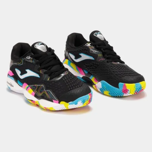 Joma Smash Chaussures de padel 37-47 Semelle réactive Ball qui absorbe les chocs et évite les torsions dans les articulations Noir Multicolore 44 EU