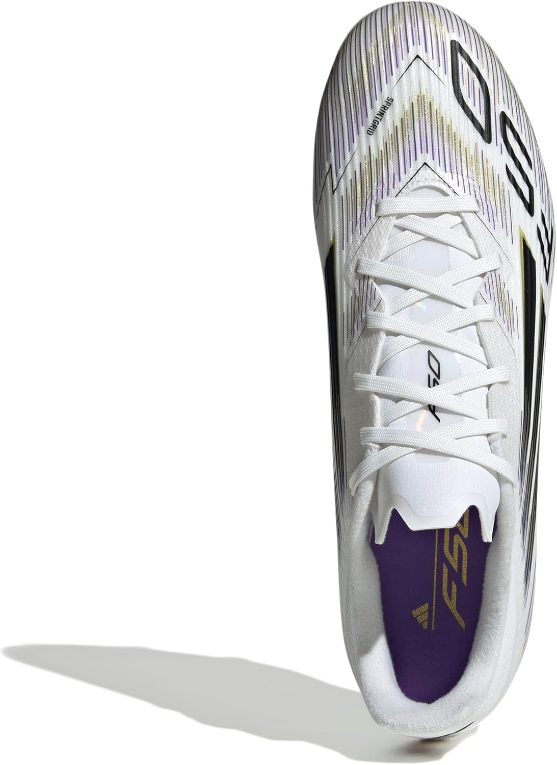 Adidas Unisex Chaussure F50 Ligue terrains fermes/Multi-Surfaces 42 2/3 EU Cloud White Core Black Gold Metallic