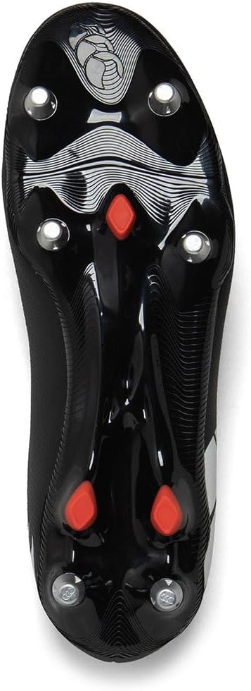 Adulte Unisexe Chaussures de Rugby Speed Raze pour Terrain Souple - Accélération Plus Rapide - Précision et légèreté Chaussures de Rugby pour Terrain Souple Black White 45 EU